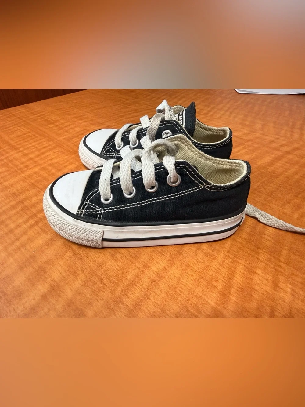 Converse Kids Black and White Canvas Low-Top Sneakers